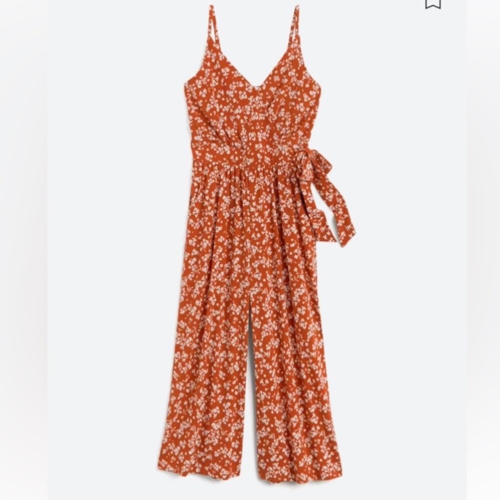 Kaileigh Orange Floral Jumpsuit